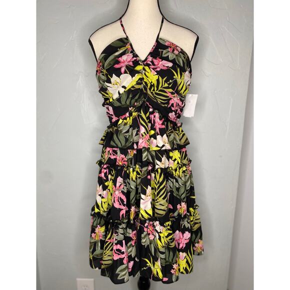 NICOLE MILLER Floral Mini Halter Dress - Picture 3 of 7